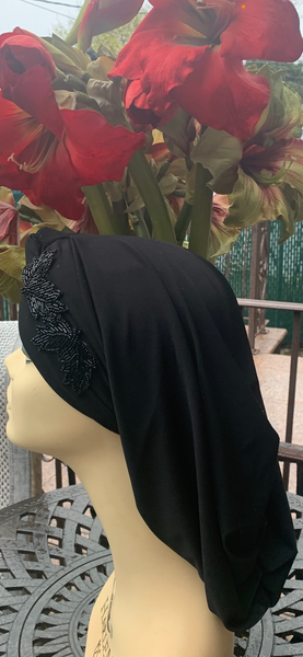 Black Snood| Black Hijab | Black Turban| Made in USA by Uptown Girl Headwear