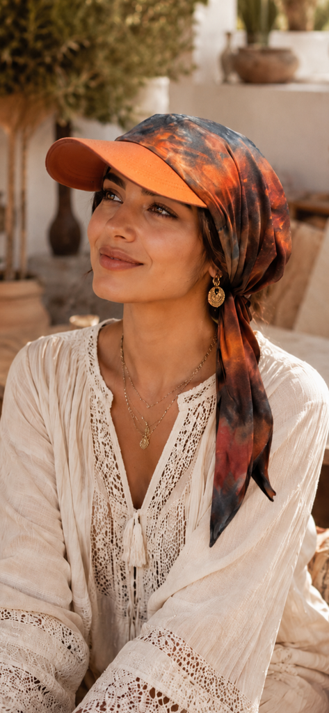 Uptown Girl Headwear Sun Visor Headscarf | Boho Chic Style | Made in USA