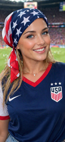 For Fifa World Cup 2026 | America Stars and Stripes Patriotic American Flag Bandana | USA flag | July 4th Clothing | Pre Tied Fitted Hair Scarf For Men and Women