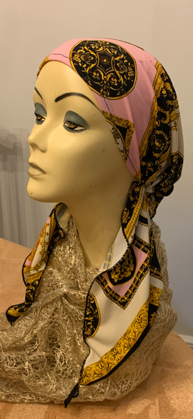Pink Design Pre Tied Headscarf For Women | Easy Slip On Style |