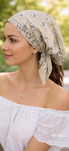 100% Cotton New Upgraded Quality Pre Tied Bandana That Is Gathered In The Back | Elasticated Fitted Headscarf For Women and Men | Modern Hijab For Full Coverage | 8 Color Choices| Made in USA