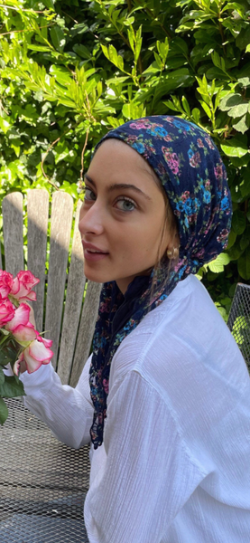 Floral Lace Headscarf For Women | Pre Tied Lace Hair Covering | Made in USA by Uptown Girl Headwear