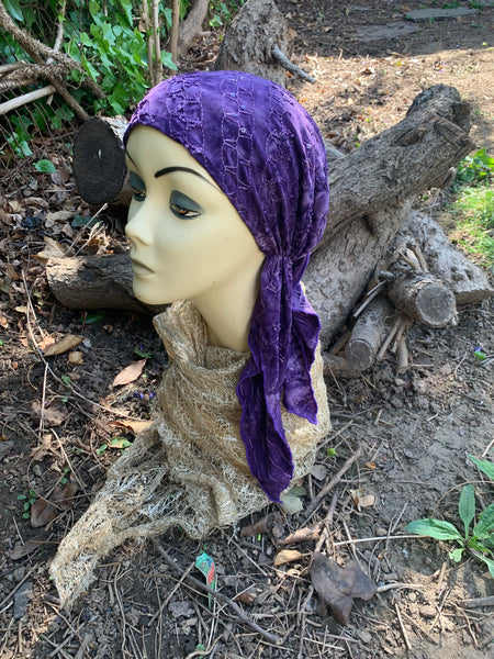 Purple Pre Tied Headscarf For Women | Proudly Made i. the USA