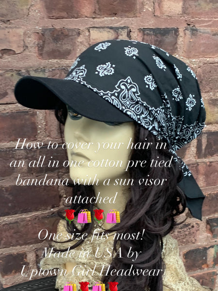 Quality Cotton Bandana Visor Headscarf For Women | New Style Bandana | Made in USA