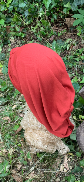 Burnt Orange Snood Turban Hijab | Modern Hijab | Colorful Long Turban | Comfortable and Head Friendly | Made in the USA