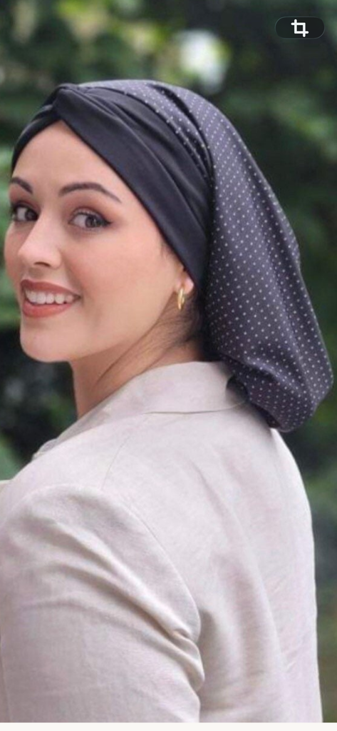 Black Snood Turban Hijab Headscarf | Slip On Style Head Covering | Made in New York