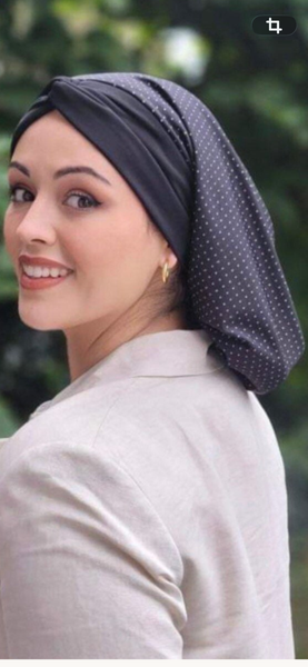 Black Snood Turban Hijab Headscarf | Slip On Style Head Covering | Made in New York