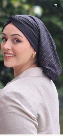 Black Snood Turban Hijab Headscarf | Slip On Style Head Covering | Made in New York