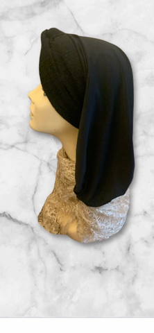 Uptown Girl Headwear New Textured Snood Turban | Black Hijab | Casual Headscarf For | Modern Fashion Headwear | Made in the USA