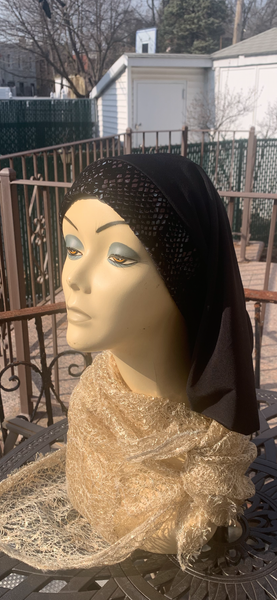 Black Snood | Velvet Lycra Hijab