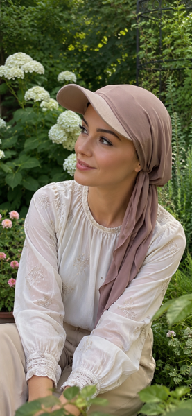 Headscarf For Women | Visor Tichel | Hijab With Brim | Baseball Hat Scarf | Beach Hat | Sun Shade | Proudly Made in USA by Uptown Girl Headwear