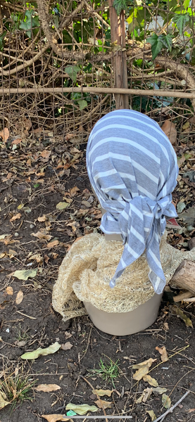 Grey White Headscarf For Women | Sport Hijab | Comfy Tichel Turban | Made in the USA by Uptown Girl Headwear