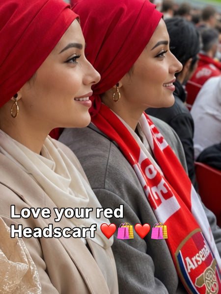 Best Red Headscarf For Woman | Red Wrap Around Turban Snood | Wig Alternative | Modern Hijab | Made in USA by Uptown Girl Headwear