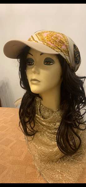 Baseball Cap Headscarf | Sun Shade Hair Wrap | Hair Scarf With Brim | Fashion Headwear | Beachwear Style Hat | Swimming Pool Hat | Made in USA