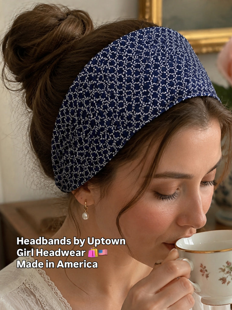 Blue and White Headband