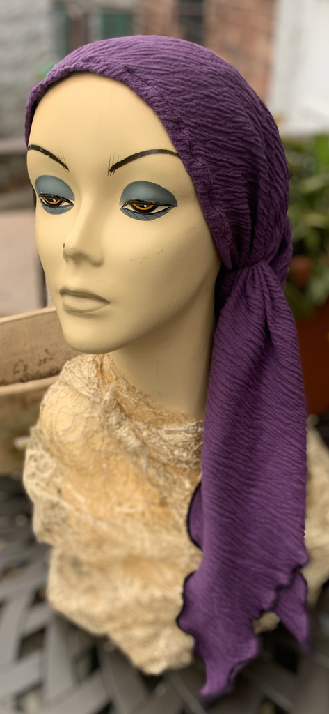 Purple Head Scarf To Cover and Conceal Your Hair | Pre Tied Hair Covers For Women | Made in USA