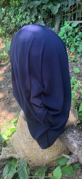 Navy Blue Snood | New Lycra Fabric Navy Blue Turban Tichel | Blue Modern Hijab Headscarf | Made in the USA by Uptown Girl Headwear