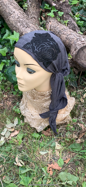 Grey Black Headscarf For Women