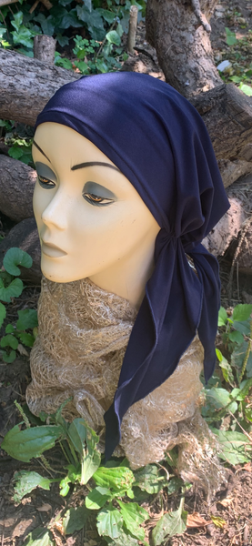 Navy Blue Pre Tied Headscarf | Made in USA