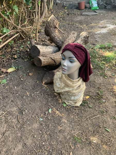Burgundy Snood | Maroon Turban | Sport Hijab | Exercise Hijab | Head Covering For Women | Proudly Made In The USA