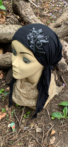 Cotton Pre Tied Scarf With Design | Made in USA by Uptown Girl Headwear
