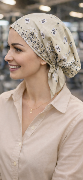 100% Cotton New Upgraded Quality Pre Tied Bandana That Is Gathered In The Back | Elasticated Fitted Headscarf For Women and Men | Modern Hijab For Full Coverage | 8 Color Choices| Made in USA