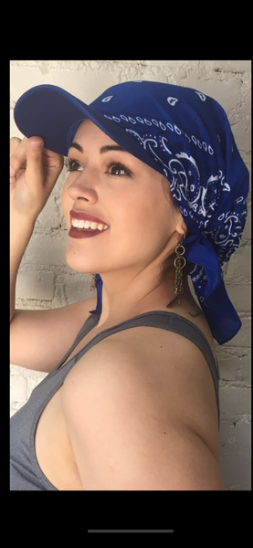 Uptown Girl Headwear Sun Shade Essential Weekend  Pre-Tied Sun Visor With Cotton Bandana Back | Baseball Cap Visor Scarf Mix