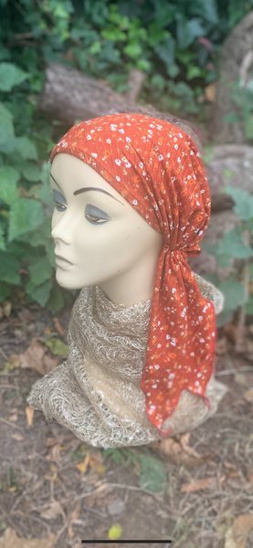 Cover You Neck and Hair | Autumn Headscarf For Women | Fall Pre Tied Slip On Hair Scarf | Made in USA by Uptown Girl Headwear