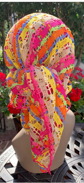 Colorful Head Scarf For Women |Pre Tied Slip On Scarf | Made in the USA by Uptown Girl Headwear