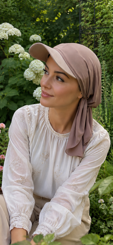 Headscarf For Women | Visor Tichel | Hijab With Brim | Baseball Hat Scarf | Beach Hat | Sun Shade | Proudly Made in USA by Uptown Girl Headwear