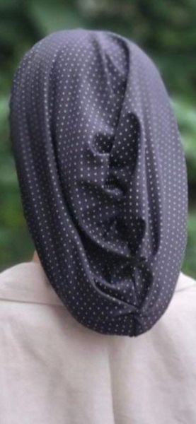 Black Snood Turban Hijab Headscarf | Slip On Style Head Covering | Made in New York