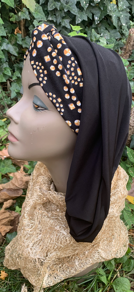 NEW Black Gold Snood | Modern Hijab Scarf | Headscarf Turban For Women | Made in USA by Uptown Girl Headwear