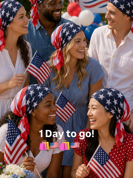 For Fifa World Cup 2026 | America Stars and Stripes Patriotic American Flag Bandana | USA flag | July 4th Clothing | Pre Tied Fitted Hair Scarf For Men and Women