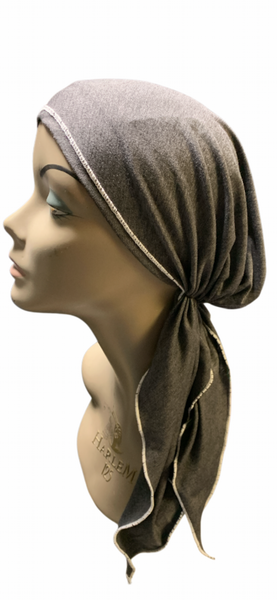 Exercise Hijabs | Head Scarf For Women | Grey Sport Style Active Soft Knit Pre Tied Scarf with Color | Made in the USA by Uptown Girl Headwear