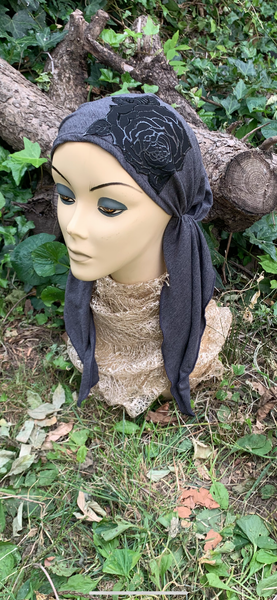 Grey Black Headscarf For Women