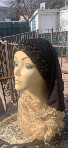 Black Snood | Velvet Lycra Hijab