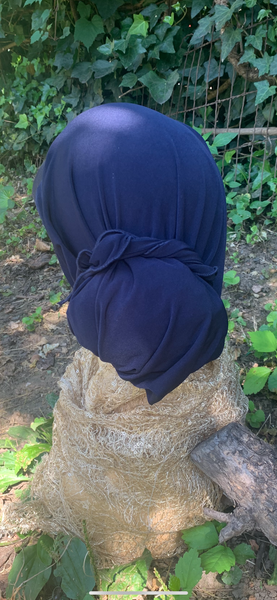 Navy Blue Pre Tied Headscarf | Made in USA