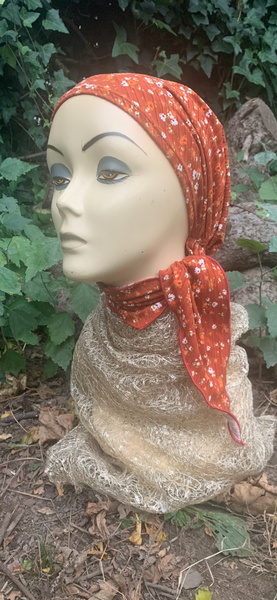 Cover You Neck and Hair | Autumn Headscarf For Women | Fall Pre Tied Slip On Hair Scarf | Made in USA by Uptown Girl Headwear