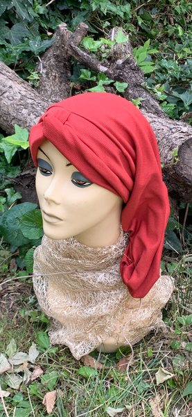 Burnt Orange Snood Turban Hijab | Modern Hijab | Colorful Long Turban | Comfortable and Head Friendly | Made in the USA