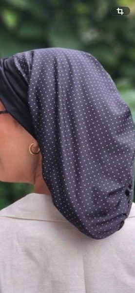Black Snood Turban Hijab Headscarf | Slip On Style Head Covering | Made in New York
