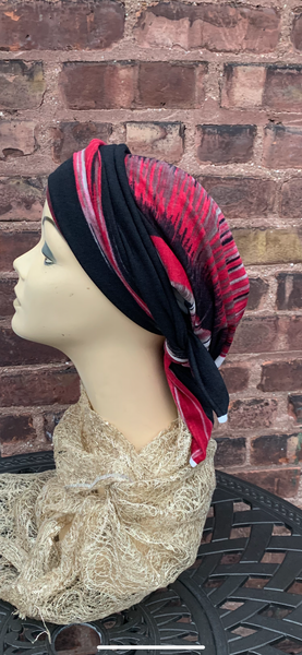 Cashmere Feel Fabric Fashion Hair Covering | Adjustable Wrap Around Head Scarf | Ten Way Tie Snood Turban | Modern Hijab Style | Made in USA