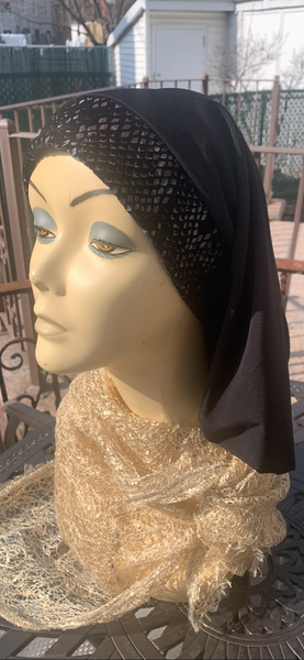 Black Snood | Velvet Lycra Hijab