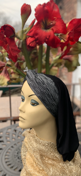 New Black Snood Hijab Head Covering For Women| Lightweight Stretchy Material | Made in USA by Uptown Girl Headwear