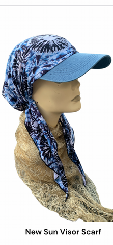 New Sun Visor Scarf | Denim Match Headwear | Made in USA
