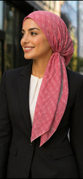 Pink Headscarf For Women | Pre Tied Bandana | Made in USA