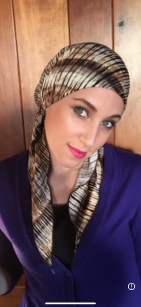 Rustic Headwear | Brown Neutral Head Scarf Hat To Conceal Hair Pre Tied Tie Back Fashion Hijab Hair Wrap | Made in USA