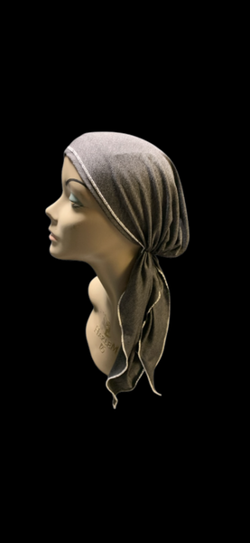 Personal Gift For Girlfriend Black Cotton Athletic Hair Wrap With Pink or Blue Piping Finish
