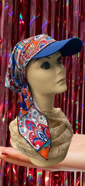 Multi Color Royal Sun Visor Scarf Hijab For Covering Your Hair Baseball Cap Hat