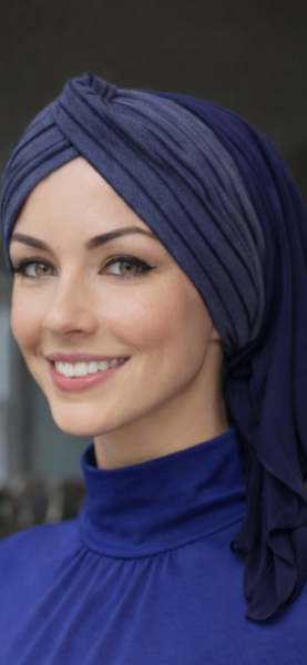Navy Blue Snood Navy Headscarf Blue Hijab For Comfort and Style