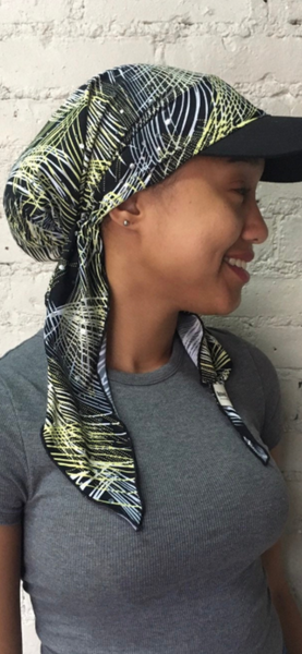 Headscarf With Brim | Premium Sun Hat For Sun Shade | Visor With Attached Sequin Scarf | Proudly Made in the USA